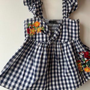 Zara Top Checkered with Beading